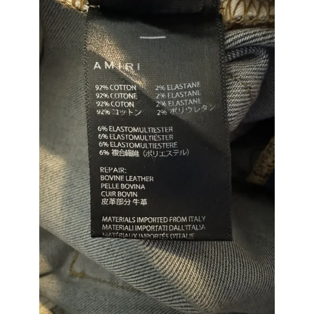 EUC Amiri Leopard Thrasher Denim - Picture 7 of 16